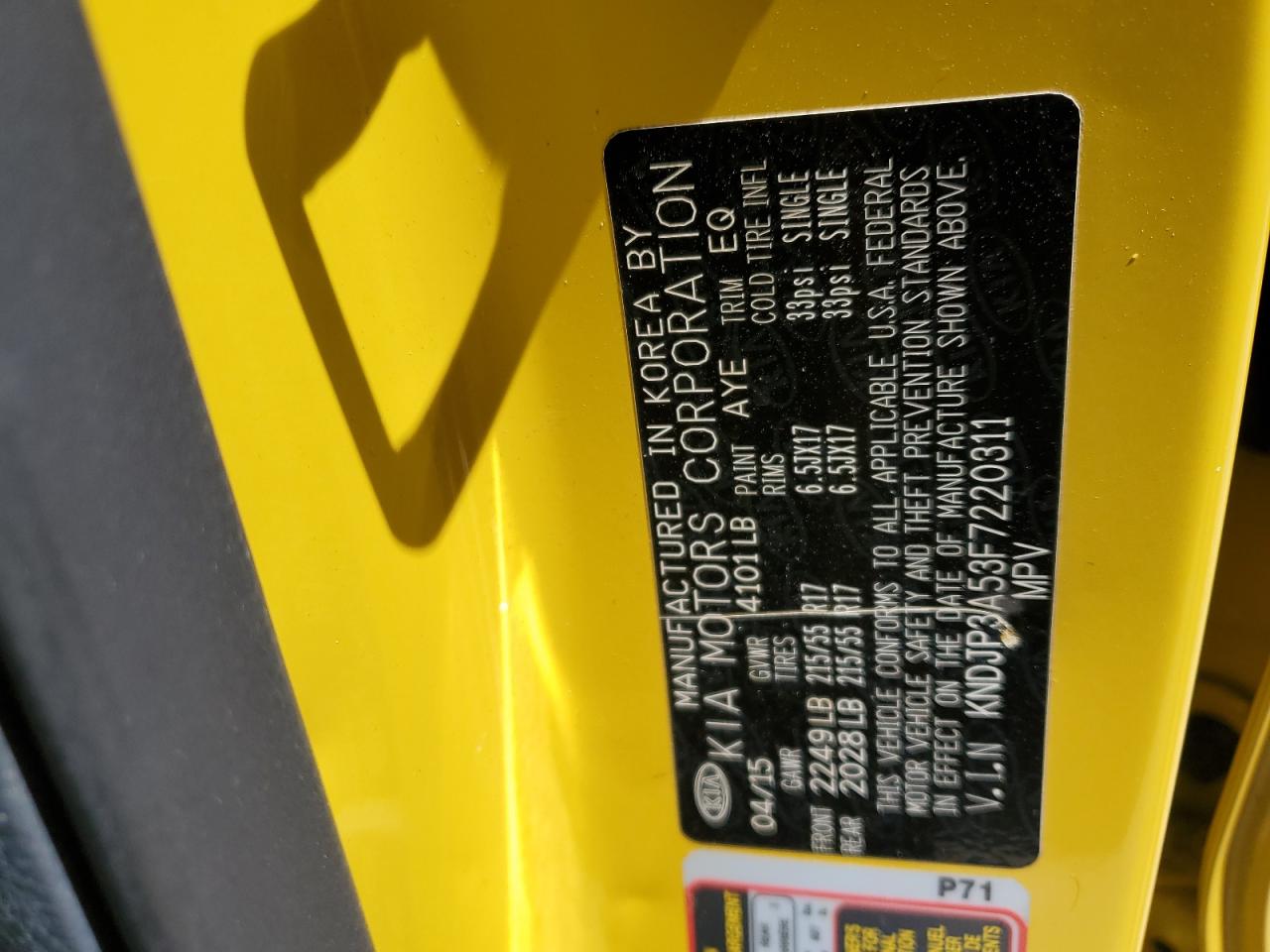 KNDJP3A53F7220311 2015 Kia Soul +