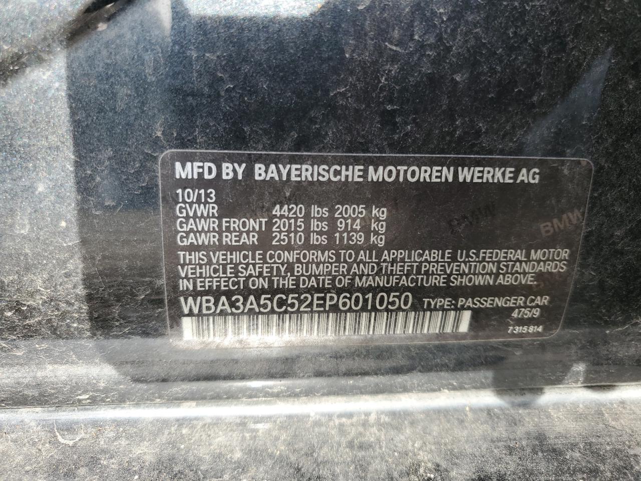 WBA3A5C52EP601050 2014 BMW 328 I