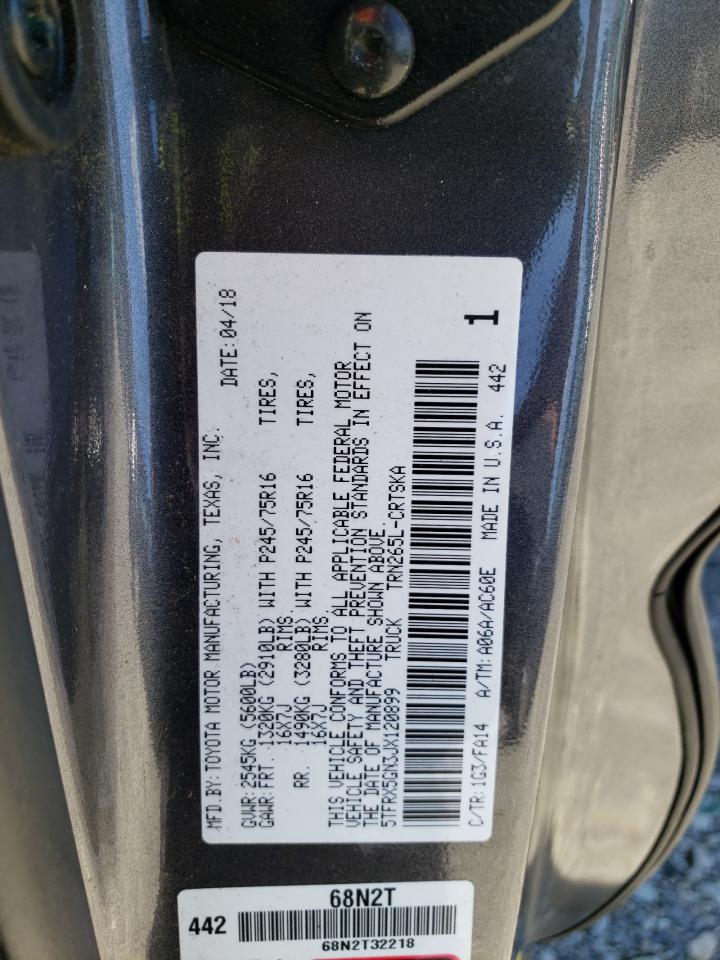 5TFRX5GN3JX120899 2018 Toyota Tacoma Access Cab