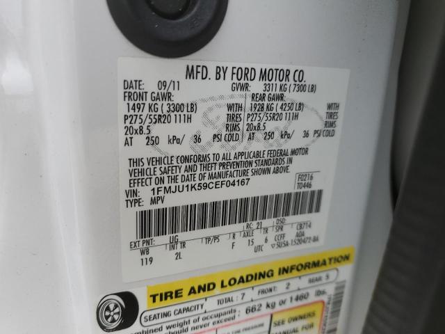 2012 Ford Expedition Limited VIN: 1FMJU1K59CEF04167 Lot: 58302574