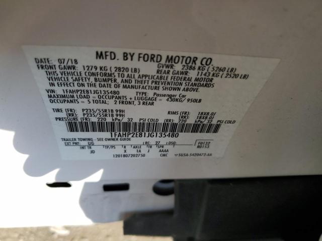2018 FORD TAURUS SEL - 1FAHP2E81JG135480