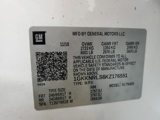 2019 GMC Acadia Sle VIN: 1GKKNRLS6KZ176551 Lot: 53808974