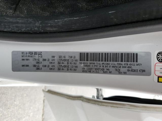 2019 Ram 1500 Big Horn/Lone Star VIN: 1C6SRFFT3KN571420 Lot: 54168424