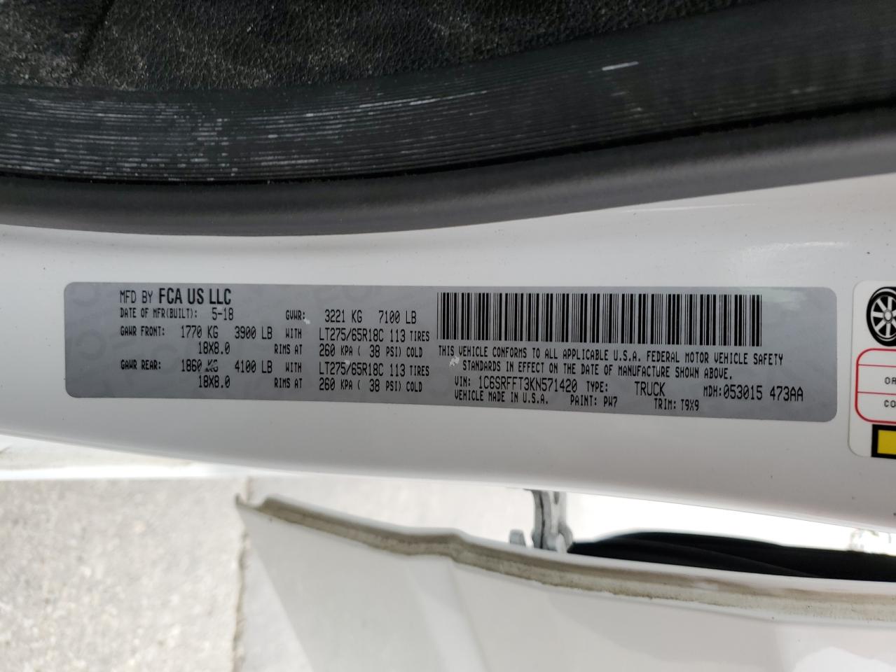 1C6SRFFT3KN571420 2019 Ram 1500 Big Horn/Lone Star