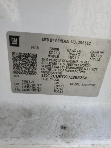 2018 CHEVROLET SILVERADO - 1GC2CUEG9JZ295254