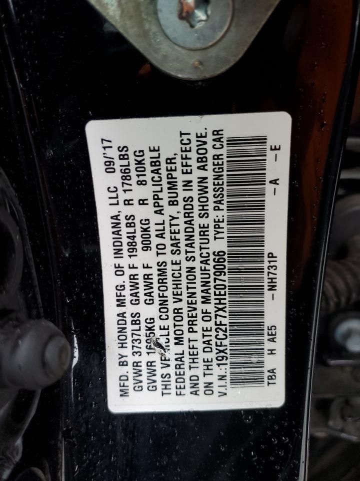 19XFC2F7XHE079066 HONDA CIVIC 2017