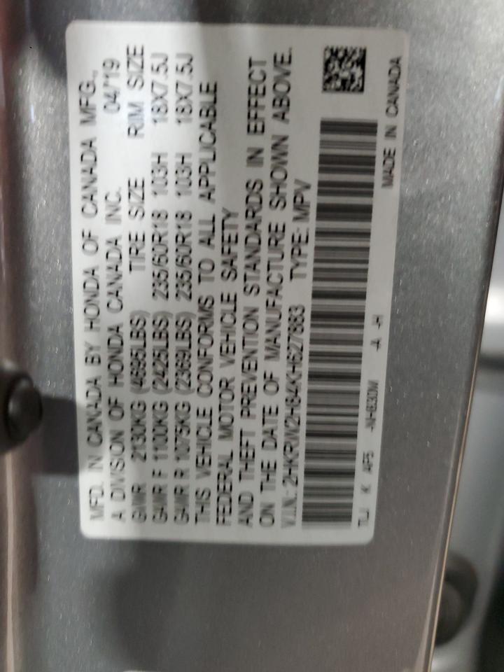 2HKRW2H84KH627883 2019 Honda Cr-V Exl