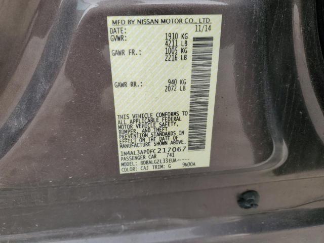2015 NISSAN ALTIMA 2.5 - 1N4AL3AP0FC217067