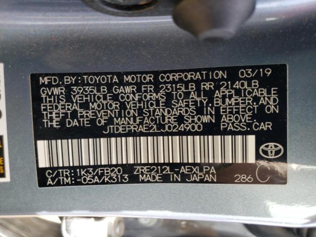 2020 TOYOTA COROLLA LE - JTDEPRAE2LJ024900