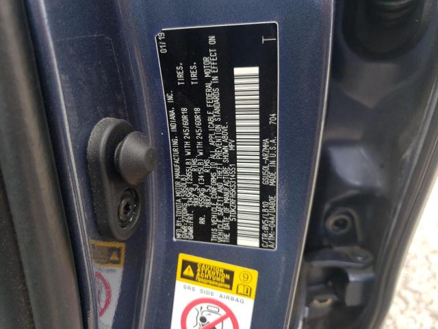 2019 Toyota Highlander Se VIN: 5TDKZRFH5KS314551 Lot: 55975884