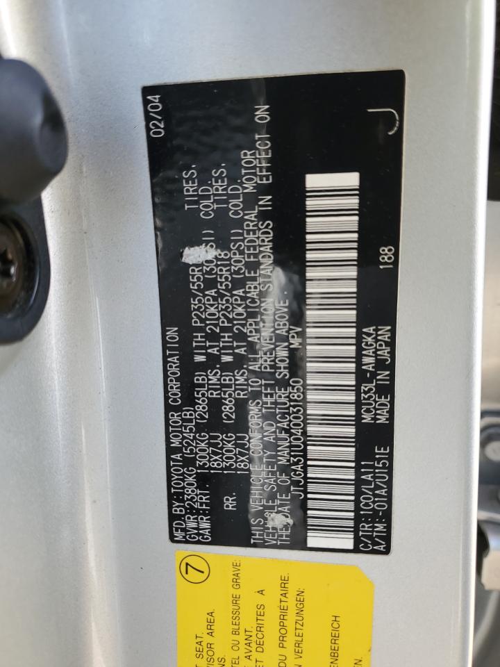 JTJGA31U040031850 2004 Lexus Rx 330