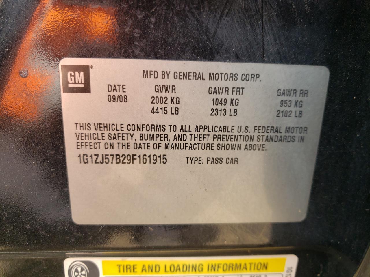 1G1ZJ57B29F161915 2009 Chevrolet Malibu 2Lt