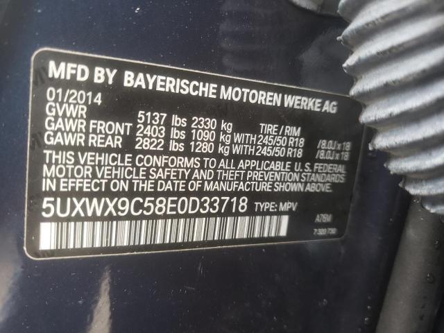 2014 BMW X3 xDrive28I VIN: 5UXWX9C58E0D33718 Lot: 53120954