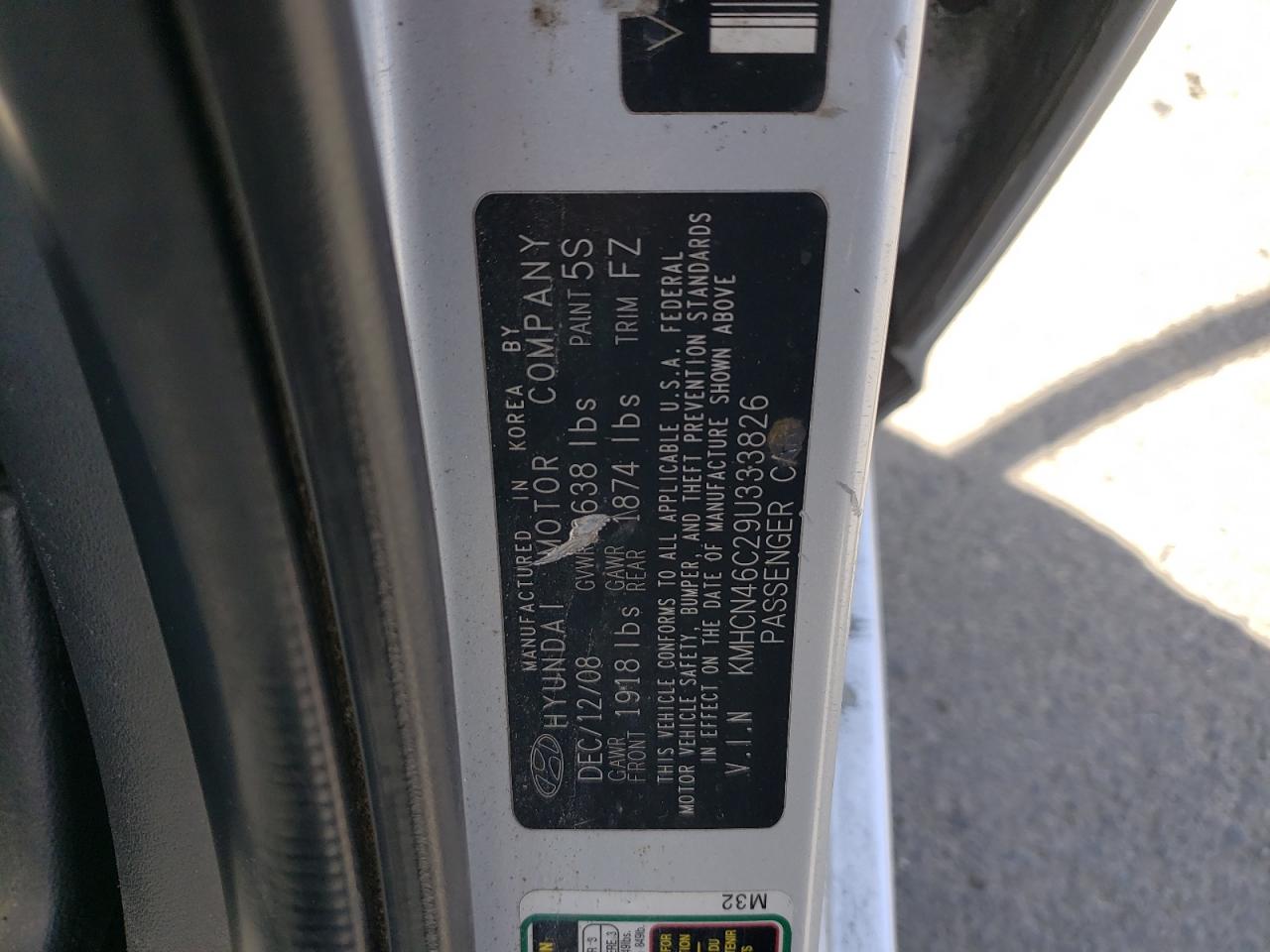 KMHCN46C29U333826 2009 Hyundai Accent Gls