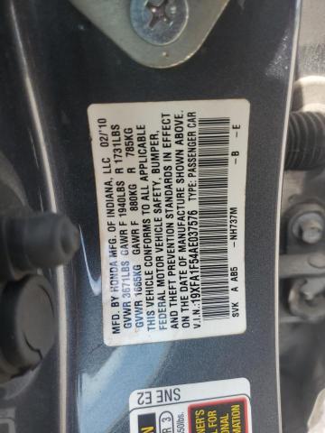 2010 Honda Civic Lx VIN: 19XFA1F54AE037576 Lot: 55366964