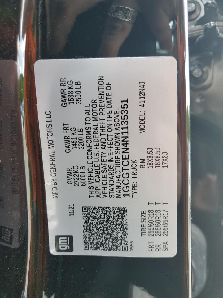 1GCGTCEN4N1135351 CHEVROLET COLORADO 2022