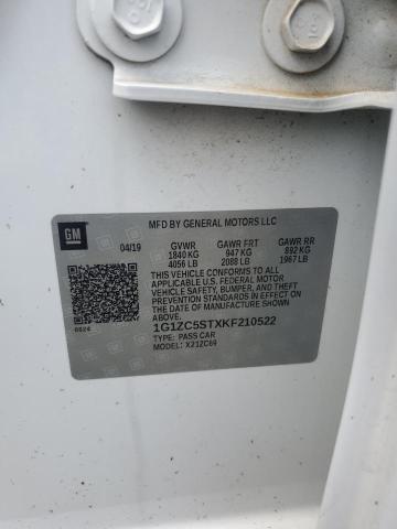 2019 Chevrolet Malibu Ls VIN: 1G1ZC5STXKF210522 Lot: 54029984