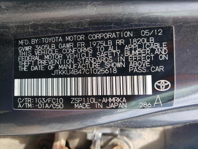 2012 Toyota Scion Xd VIN: JTKKU4B47C1025618 Lot: 55634864