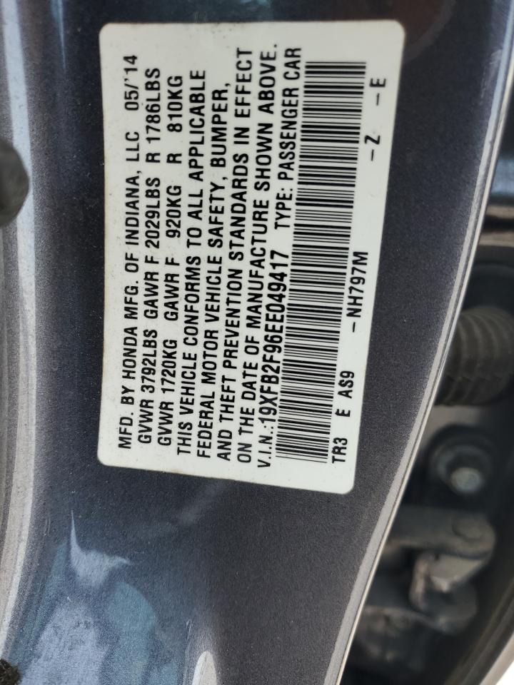 19XFB2F96EE049417 2014 Honda Civic Exl