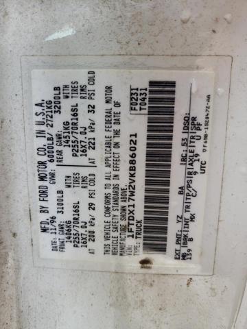 1997 Ford F150 VIN: 1FTDX17W2VKB86021 Lot: 54731174