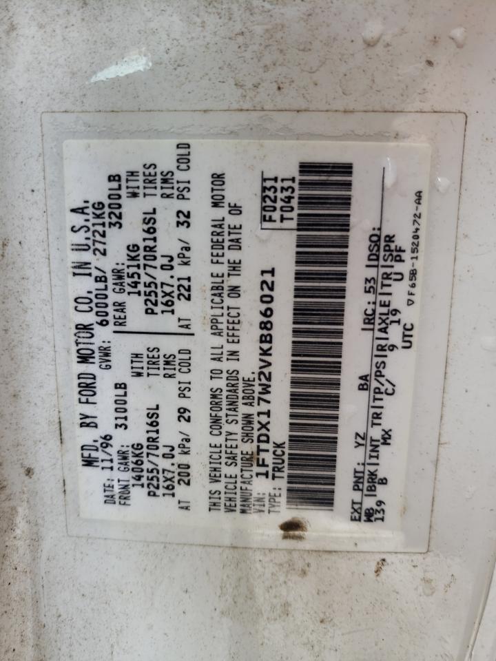 1FTDX17W2VKB86021 1997 Ford F150