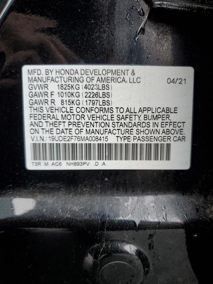 19UDE2F76MA008415 2021 Acura Ilx Premium