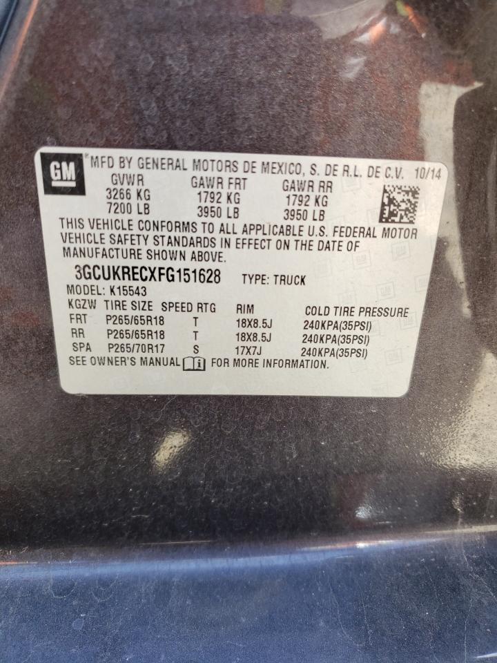 3GCUKRECXFG151628 2015 Chevrolet Silverado K1500 Lt