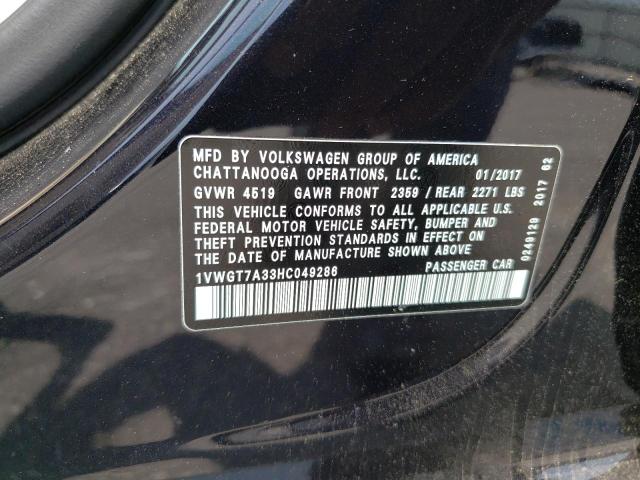 2017 Volkswagen Passat Se VIN: 1VWGT7A33HC049286 Lot: 55910094