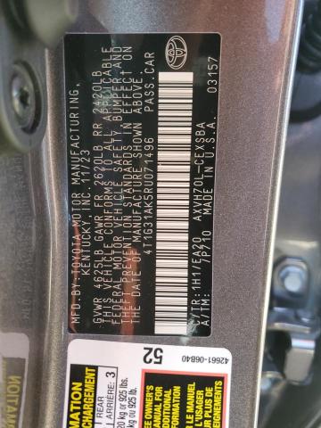 4T1G31AK5RU071496 2024 TOYOTA CAMRY - Image 12