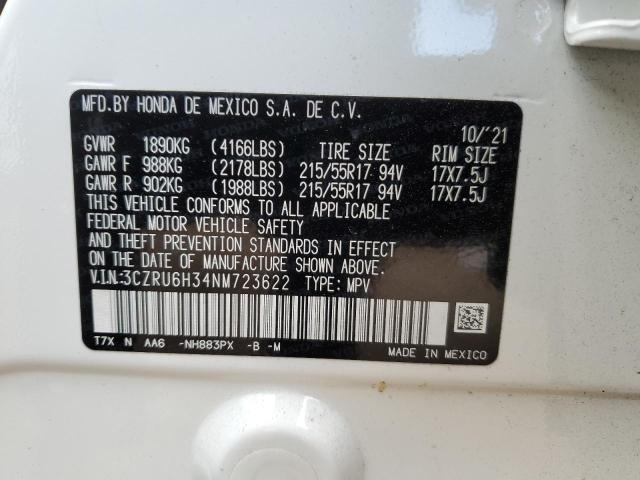 2022 Honda Hr-V Lx VIN: 3CZRU6H34NM723622 Lot: 54869454