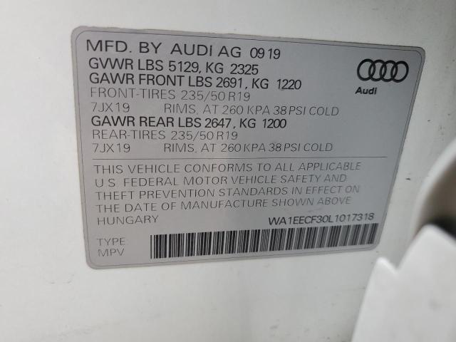 2020 Audi Q3 Premium Plus S-Line VIN: WA1EECF30L1017318 Lot: 54459484