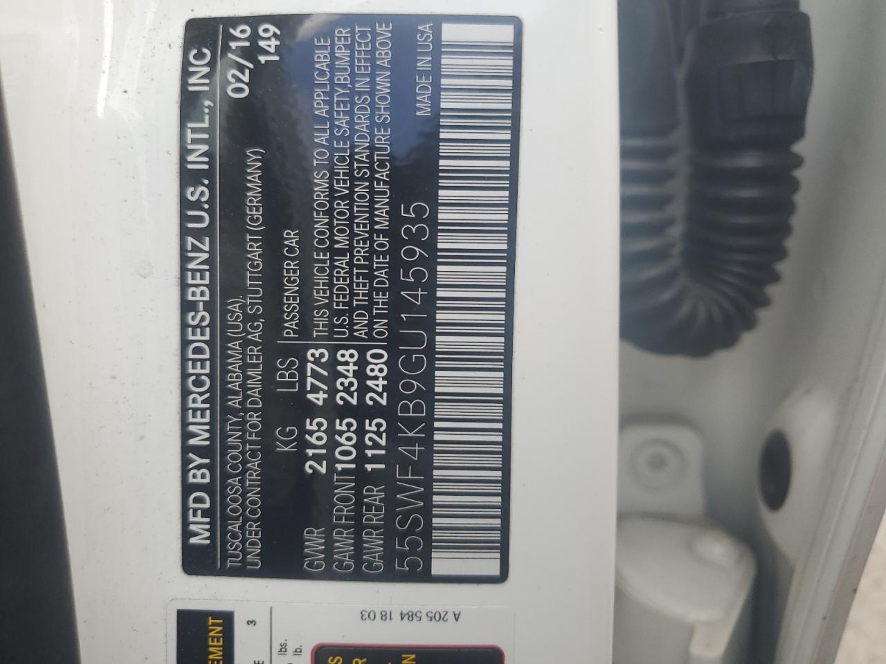 55SWF4KB9GU145935 2016 Mercedes-Benz C 300 4Matic
