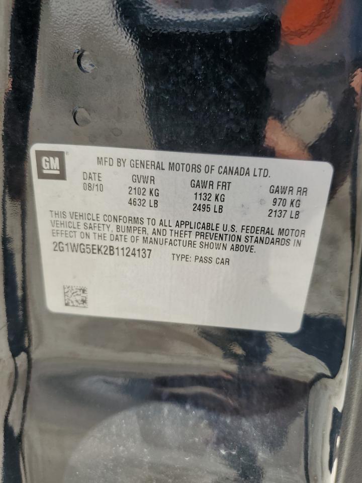 2G1WG5EK2B1124137 2011 Chevrolet Impala Lt