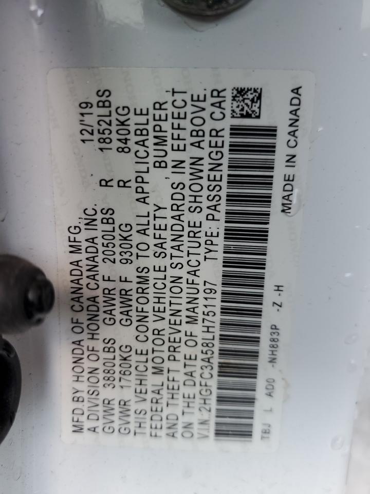 2HGFC3A58LH751197 2020 Honda Civic Si