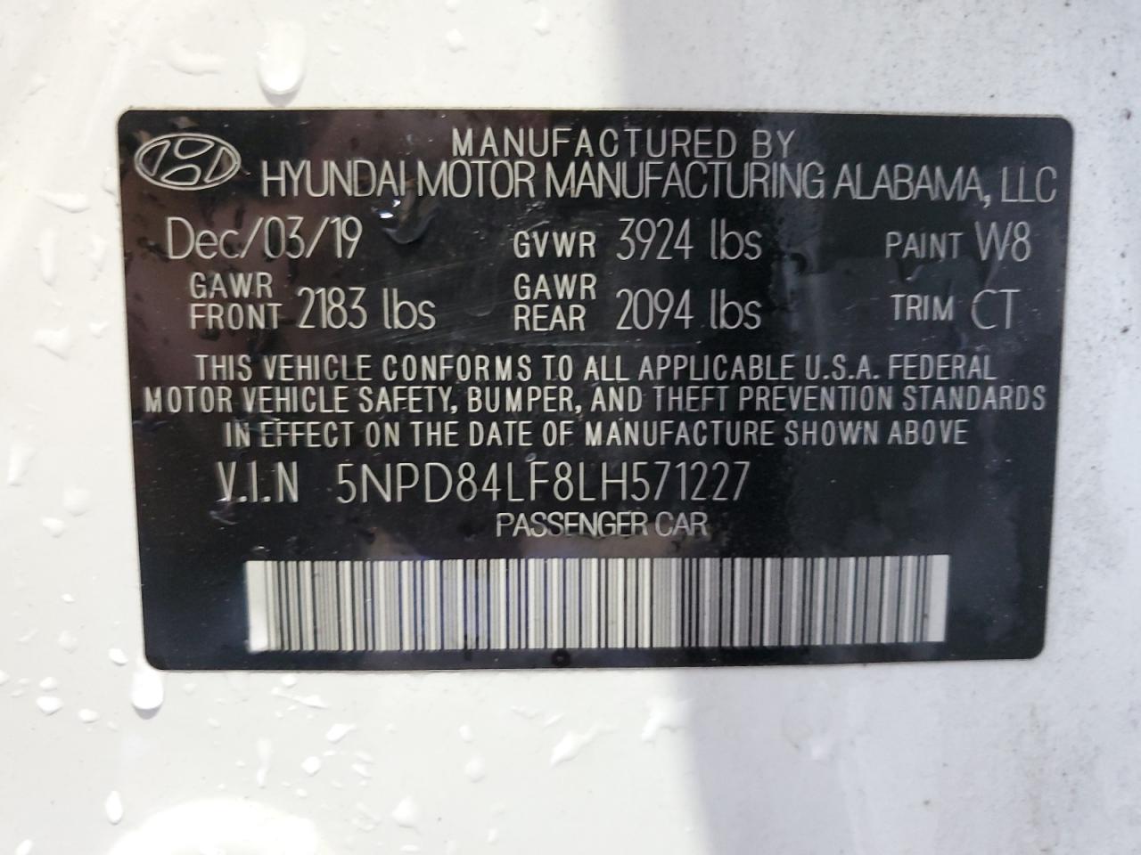 5NPD84LF8LH571227 2020 Hyundai Elantra Sel