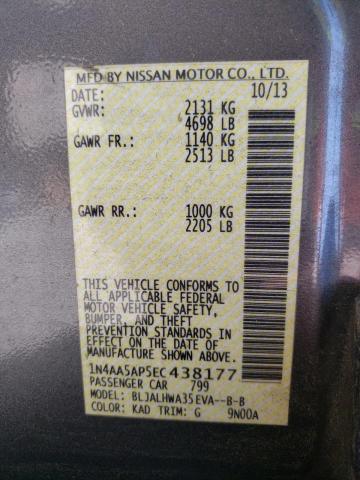 2014 Nissan Maxima S VIN: 1N4AA5AP5EC438177 Lot: 56225544