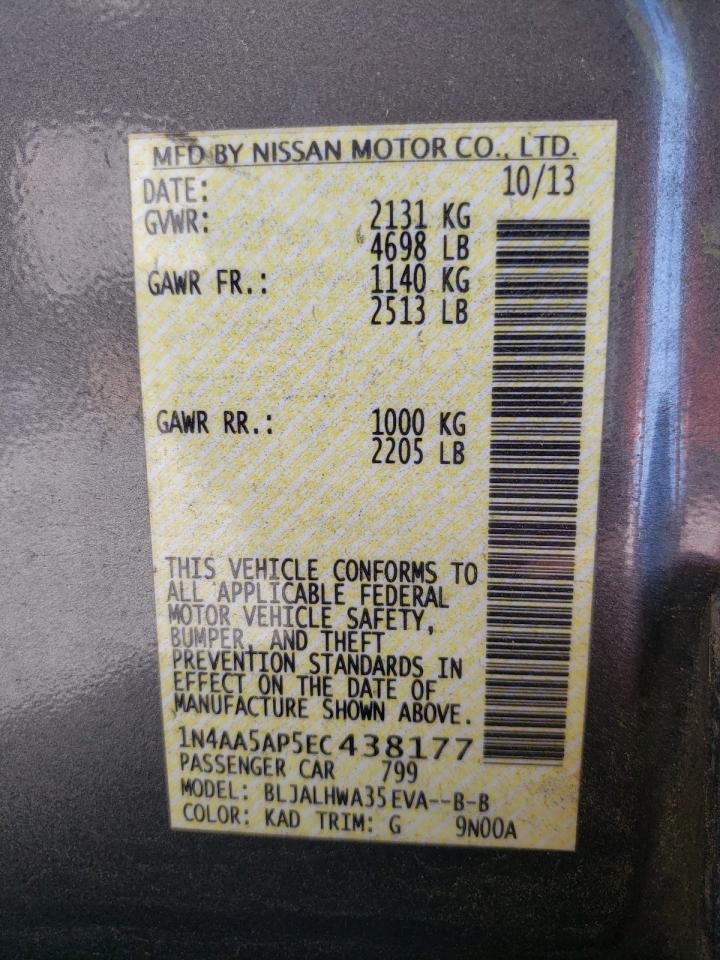 1N4AA5AP5EC438177 2014 Nissan Maxima S