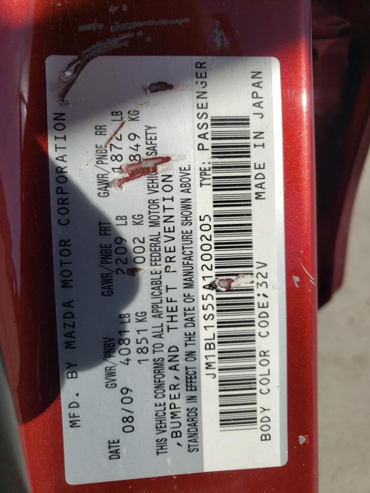 JM1BL1S55A1200205 2010 Mazda 3 S