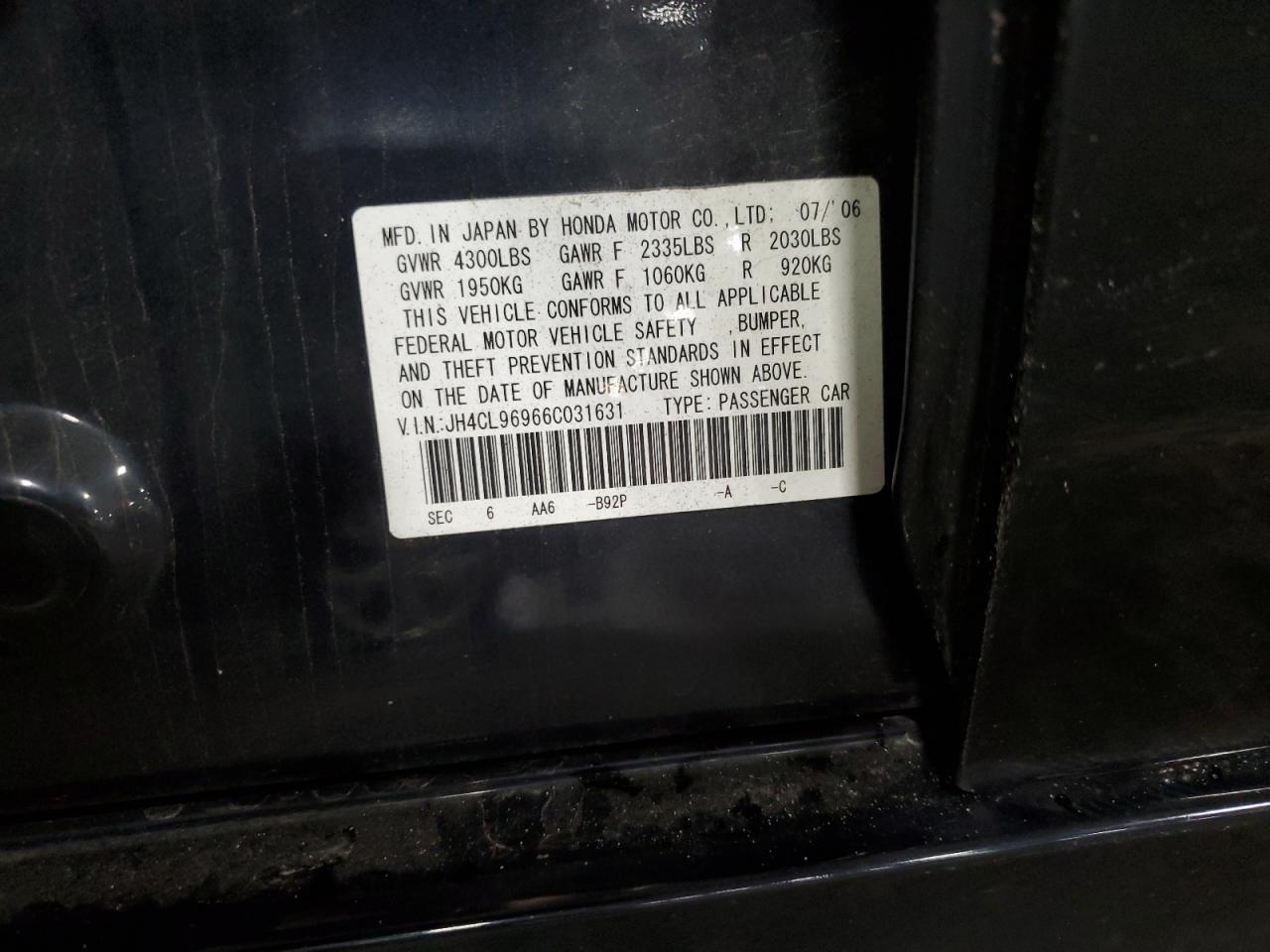 JH4CL96966C031631 2006 Acura Tsx