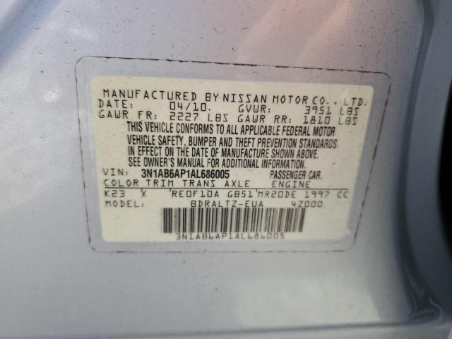 2010 Nissan Sentra 2.0 VIN: 3N1AB6AP1AL686005 Lot: 56274114
