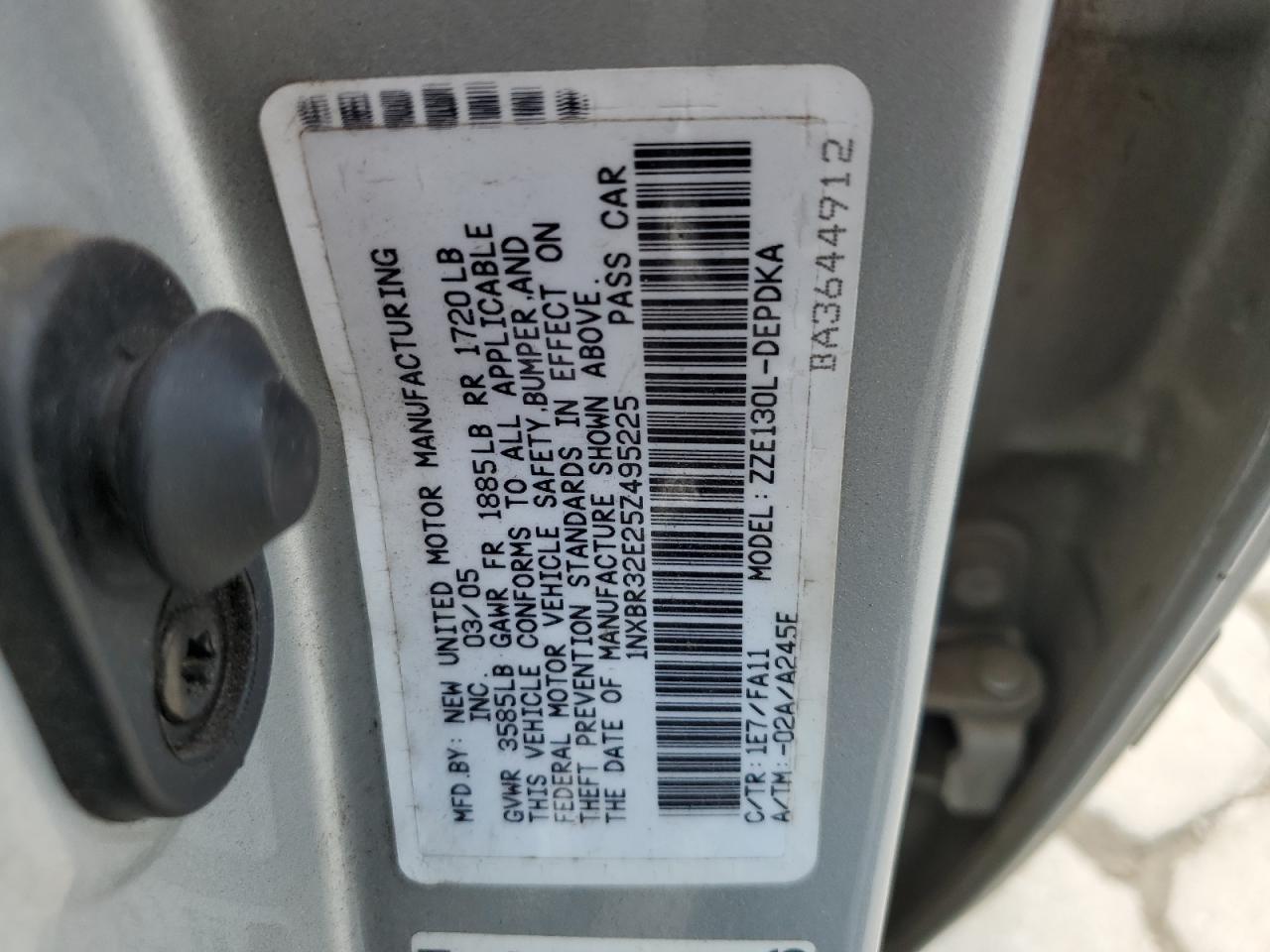 1NXBR32E25Z495225 2005 Toyota Corolla Ce