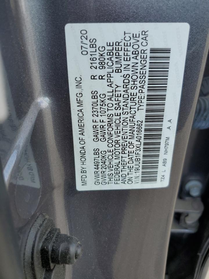 19UUB1F3XLA016662 2020 Acura Tlx