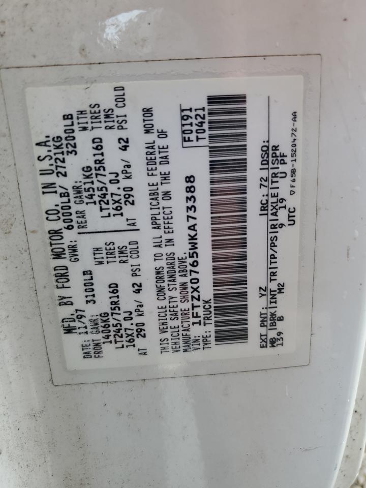 1FTZX0765WKA73388 1998 Ford F150