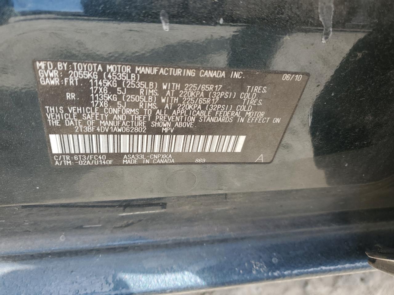 Lot #3302734999 2010 TOYOTA RAV4