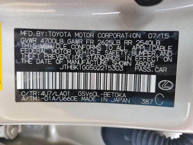 2016 Lexus Es 350 VIN: JTHBK1GG5G2215303 Lot: 55413444