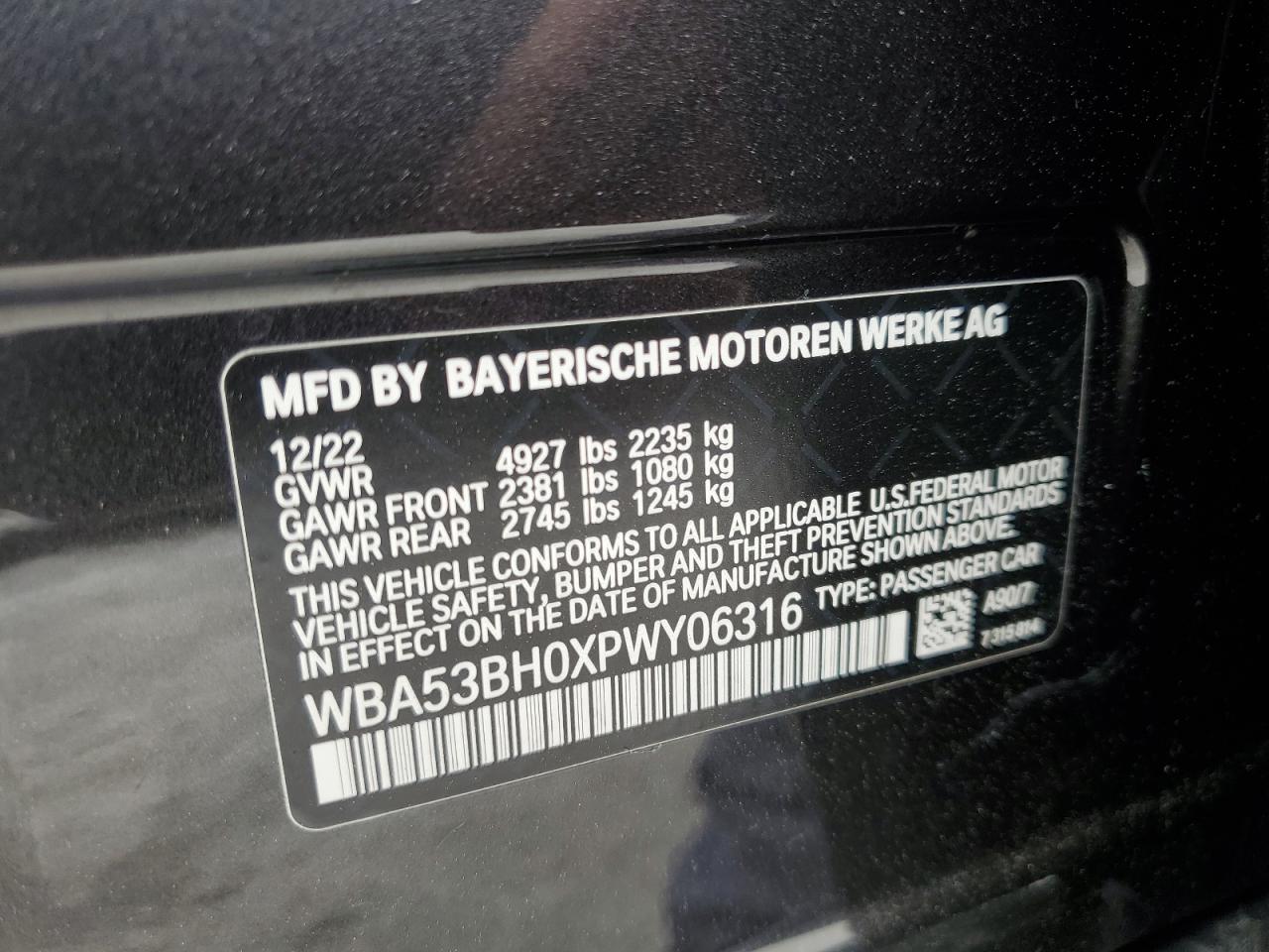 WBA53BH0XPWY06316 2023 BMW 530 I