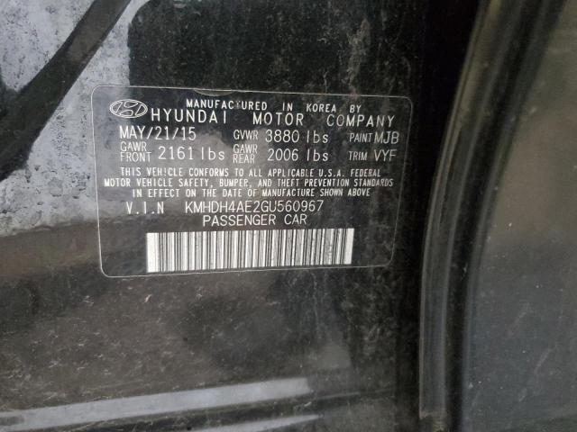 KMHDH4AE2GU560967 2016 HYUNDAI ELANTRA - Image 12