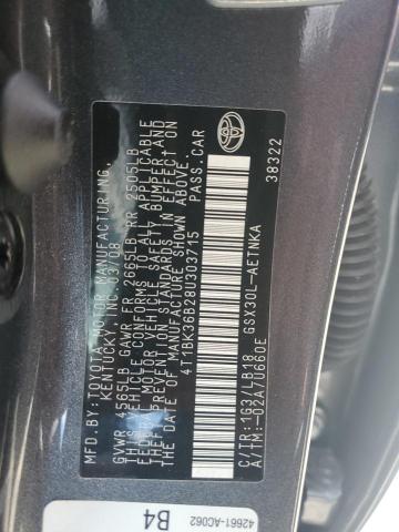 2008 Toyota Avalon Xl VIN: 4T1BK36B28U303715 Lot: 57034044