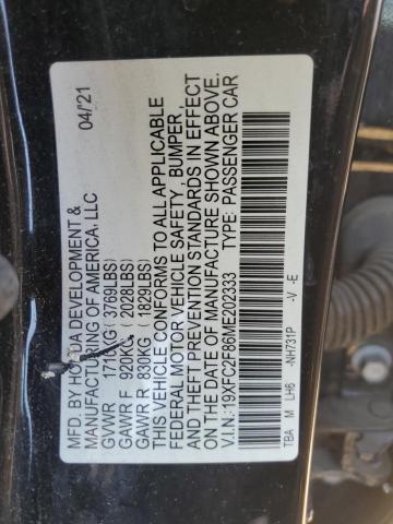 2021 Honda Civic Sport VIN: 19XFC2F86ME202333 Lot: 56472874