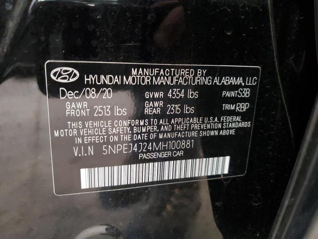 2021 Hyundai Sonata Sel Plus VIN: 5NPEJ4J24MH100881 Lot: 54915694